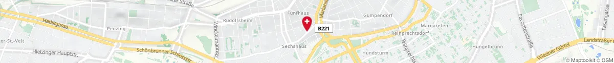 Kartendarstellung des Standorts für Apotheke Zum Erzengel Michael in 1150 Wien